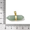 Natural Green Aventurine Double Terminal Pointed Pendants G-NH0001-15G-04-3
