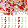 100Pcs 2 Styles Transparent Spray Painted Glass Beads GLAA-YW0005-14A-2