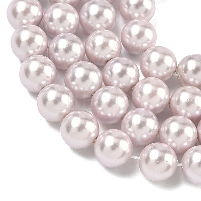 Electroplated Shell Pearl Beads Strands BSHE-G041-8mm-06-1