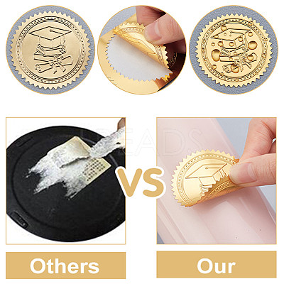 Plastic Self Adhesive Gold Foil Embossed Stickers DIY-WH0211-221-1