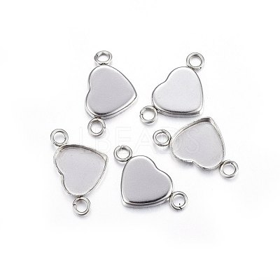 Tarnish Resistant 304 Stainless Steel Cabochon Connector Settings X-STAS-P210-13P-1