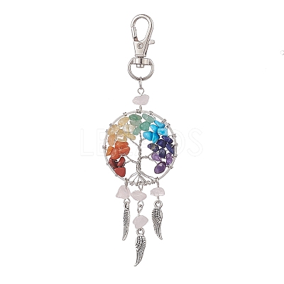 Woven Net/Web with Wing Pendant Decorations HJEW-JM01011-1