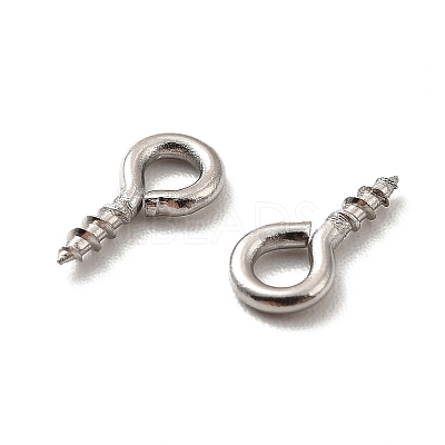 Non-Tarnish 304 Stainless Steel Screw Eye Pin Peg Bails X-STAS-E044-07P-01-1