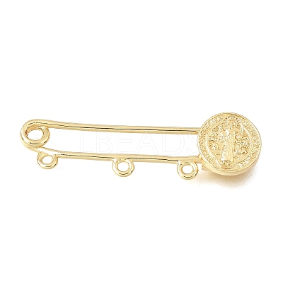 Saint Benedict Brass Safety Pins Brooch Findings LS-KK-E802-41A-G-1