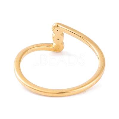 PVD Vacuum Plating 304 Stainless Steel Finger Ring foe Women RJEW-C086-17-G-1
