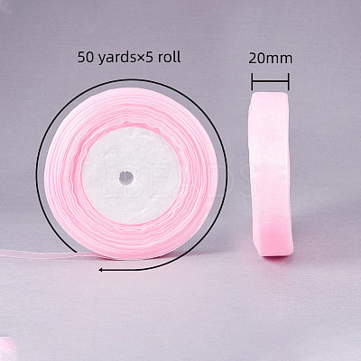 Breast Cancer Pink Awareness Ribbon Making Materials Sheer Organza Ribbon RS20mmY043-1