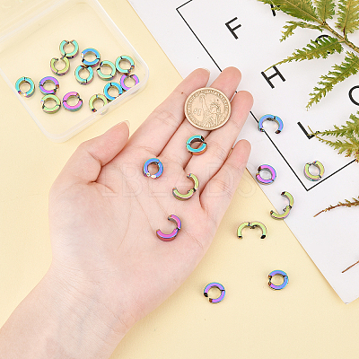 12Pairs PVD Vacuum Plating 304 Stainless Steel Clip-on Earring Findings STAS-UN0030-44-1