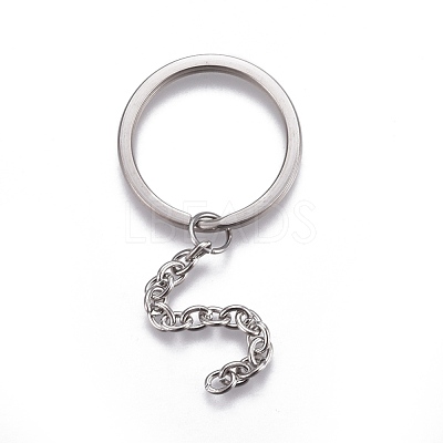 Tarnish Resistant 304 Stainless Steel Split Key Ring Clasps STAS-L226-009C-1