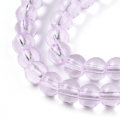 Baking Paint Transparent Glass Beads Strands DGLA-N006-6mm-05-1