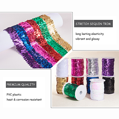 Plastic Paillette Elastic Beads PVC-OC0001-01G-1