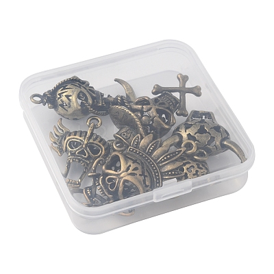 6Pcs 6 Styles Halloween Alloy Pendants FIND-FS0001-47-1