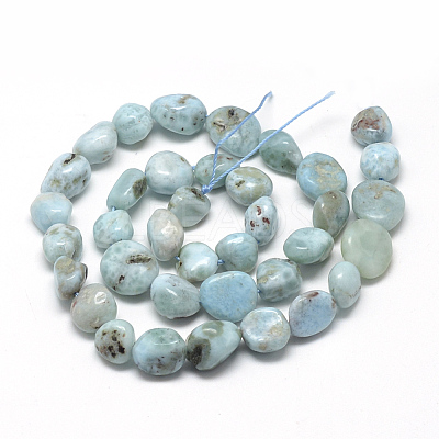 Natural Larimar Beads Strands G-R445-8x10-15-1