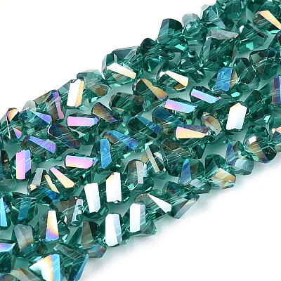 Electroplate Transparent Glass Beads Strands GLAA-N021-4mm-05-1