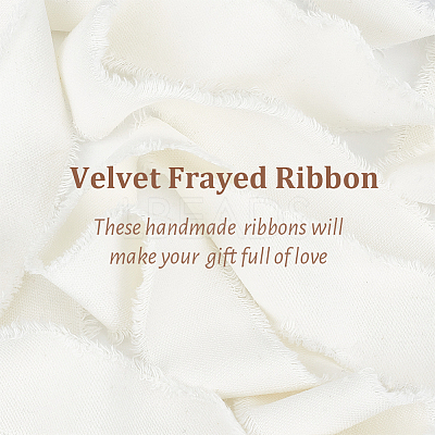 10 Yards Velvet Frayed Ribbon SRIB-WH0011-226A-1