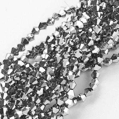 Electroplate Glass Beads Strands EGLA-J026-3mm-F19-1
