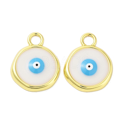 Rack Plating Brass Enamel Pendants KK-A205-07G-1