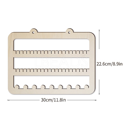 Rectangle Wood Wall Mounted Display Rack PW-WG43679-04-1