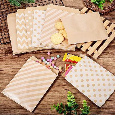 50Pcs 5 Styles Kraft Paper Bags CARB-TA0001-06-1