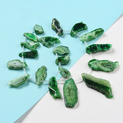 Dyed Natural Agate Nuggets Beads Strands G-E331-08H-1