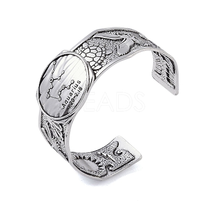 Constellation Alloy Open Cuff Bangles for Women Men BJEW-C064-01AS-02-1