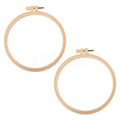 Plastic Imitation Bamboo Cross Stitch Embroidery Hoops TOOL-TADJ0001-03D-1