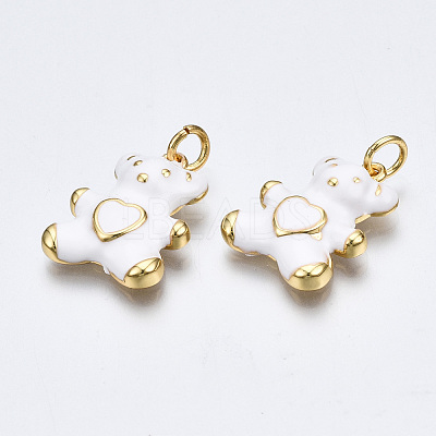 Brass Enamel Pendants KK-Q252-017F-NF-1