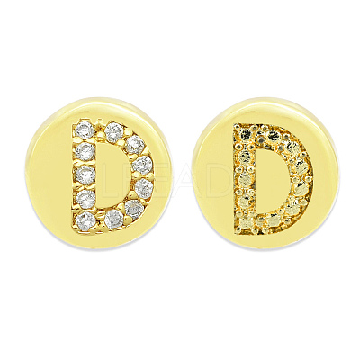 Brass Micro Pave Clear Cubic Zirconia Beads KK-T030-LA843-DX3-1