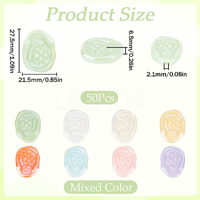 50Pcs Opaque Acrylic Beads SACR-SC0001-29-1