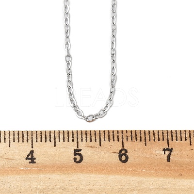 Tarnish Resistant Classic Plain 304 Stainless Steel Mens Womens Cable Chain Necklaces STAS-M174-025P-1