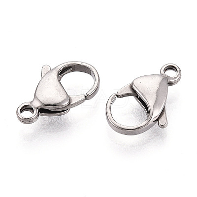 304 Stainless Steel Lobster Claw Clasps STAS-T065-17mm-34P-1