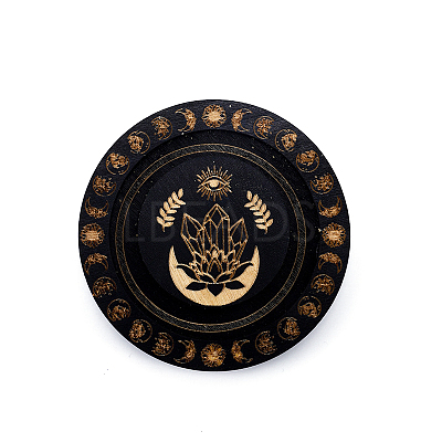 Flat Round Wood Bracelet Display Trays PAAG-PW0009-01C-1