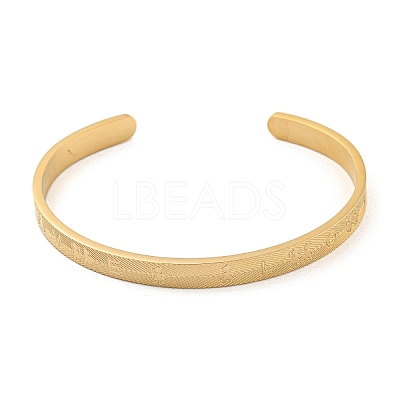 Boy Girl Stainless Steel Open Cuff Bangles for Women LS-BJEW-G708-01C-G-1