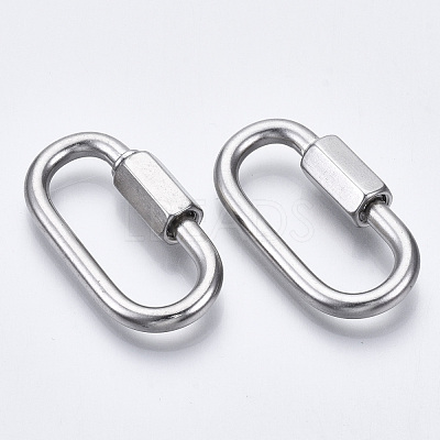 Non-Tarnish 304 Stainless Steel Screw Carabiner Lock Charms X-STAS-N087-25A-01-1