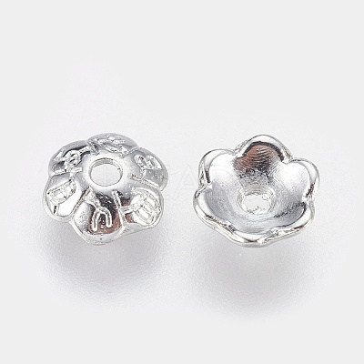 6-Petal Tibetan Style Alloy Flower Bead Caps TIBE-S220-P-RS-1