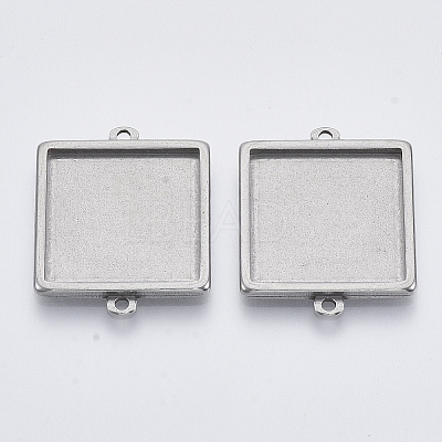 Tarnish Resistant 304 Stainless Steel Cabochon Connector Settings X-STAS-R101-05A-1