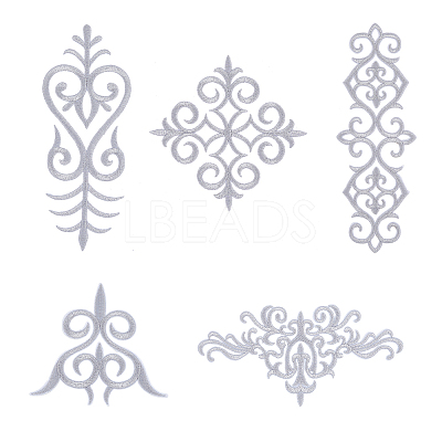 10Pcs 5 Style Polyester Computerized Embroidery Iron on/Sew on Patches PATC-FH0001-02A-1
