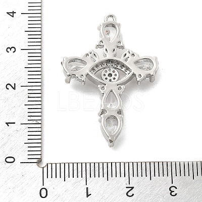 Brass Micro Pave Clear Cubic Zirconia Pendants KK-L228-03P-03-1
