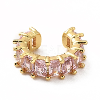 Cubic Zirconia Tennis Cuff Earrings EJEW-K093-09G-04-1