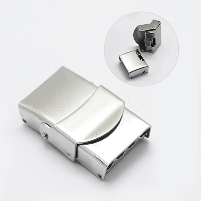Tarnish Resistant 201 Stainless Steel Watch Band Clasps STAS-K173-01D-1