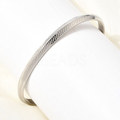304 Stainless Steel Textured Open Cuff Bangles for Women SA-CBAC920-11P-1
