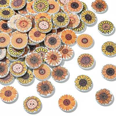 1 Set 100Pcs Wood Buttons BUTT-CJC0002-05B-1-1