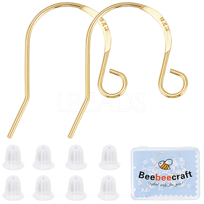 5 Pairs 925 Sterling Silver Earring Hooks STER-BBC0006-49G-1