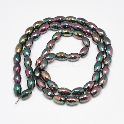 Electroplate Glass Beads Strands EGLA-Q089-A02-1