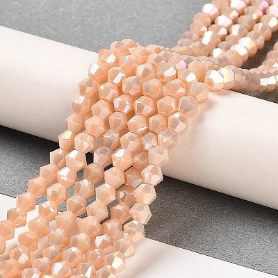 Opaque Solid Color Electroplate Glass Beads Strands GLAA-F029-P4mm-A06-1