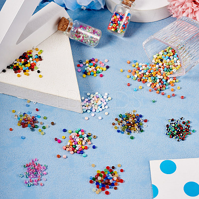 180g 12 Colors Glass Seed Beads SEED-TA0001-35-1