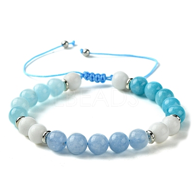 Natural Gemstone Braided Bead Bracelets BJEW-JB09855-1