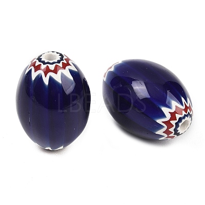Handmade Millefiori Glass Beads LAMP-Z021-03-1