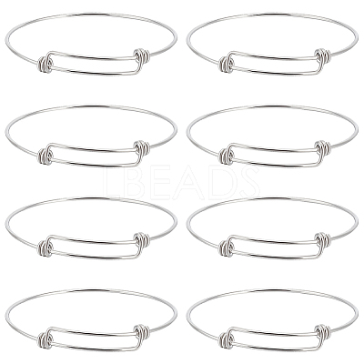 10Pcs Adjustable 304 Stainless Steel Bangles Making MAK-BBC0001-16-1