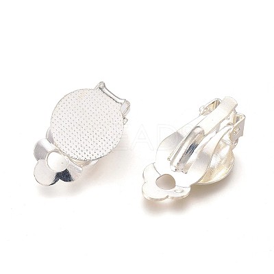 Brass Blank Base Clip-on Earring Cabochon Setting X-KK-M019-03S-1