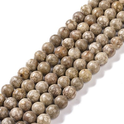 Natural Maifanite/Maifan Stone Beads Strands G-I187-6mm-01-1
